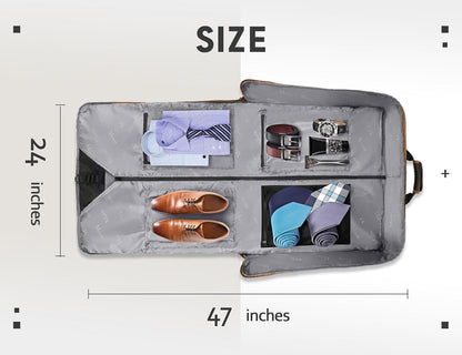 Garment Bags for Travel, Large Carry on Garment Bag for Business | Waterproof, Hanging Suit Luggage Bag, For Men Women, Wrinkle Free Suitcase, Cover For Shirts Dresses Coats, Strap, Black