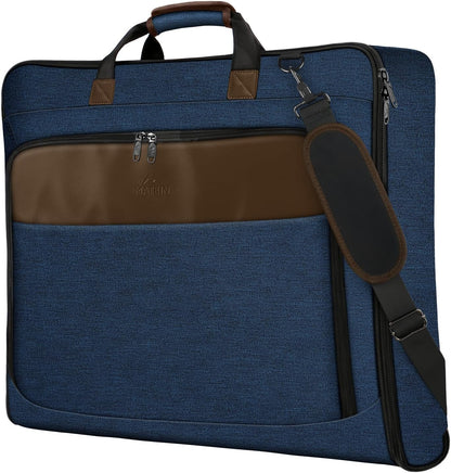 Garment Bags for Travel, Large Carry on Garment Bag for Business | Waterproof, Hanging Suit Luggage Bag, For Men Women, Wrinkle Free Suitcase, Cover For Shirts Dresses Coats, Strap, Black