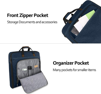 Garment Bags for Travel, Large Carry on Garment Bag for Business | Waterproof, Hanging Suit Luggage Bag, For Men Women, Wrinkle Free Suitcase, Cover For Shirts Dresses Coats, Strap, Black