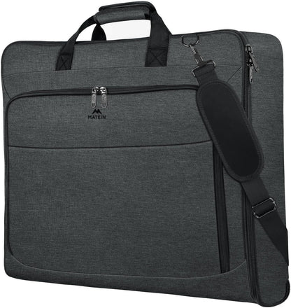 Garment Bags for Travel, Large Carry on Garment Bag for Business | Waterproof, Hanging Suit Luggage Bag, For Men Women, Wrinkle Free Suitcase, Cover For Shirts Dresses Coats, Strap, Black