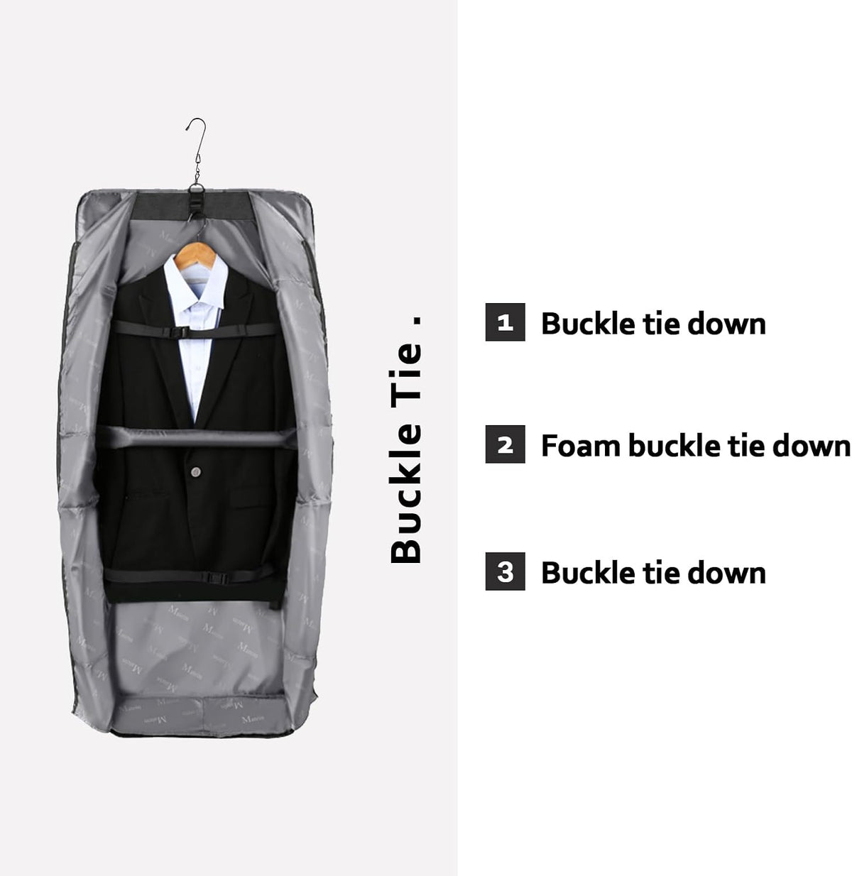 Garment Bags for Travel, Large Carry on Garment Bag for Business | Waterproof, Hanging Suit Luggage Bag, For Men Women, Wrinkle Free Suitcase, Cover For Shirts Dresses Coats, Strap, Black