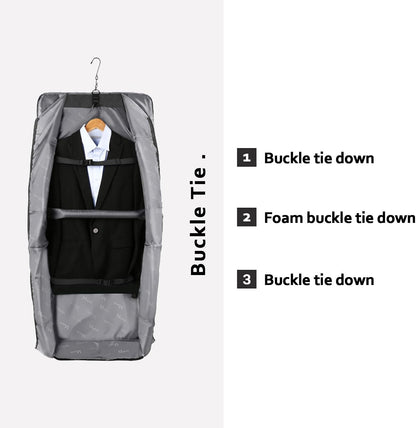 Garment Bags for Travel, Large Carry on Garment Bag for Business | Waterproof, Hanging Suit Luggage Bag, For Men Women, Wrinkle Free Suitcase, Cover For Shirts Dresses Coats, Strap, Black