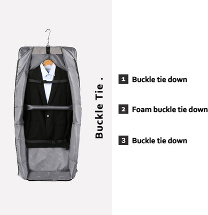 Garment Bags for Travel, Large Carry on Garment Bag for Business | Waterproof, Hanging Suit Luggage Bag, For Men Women, Wrinkle Free Suitcase, Cover For Shirts Dresses Coats, Strap, Black