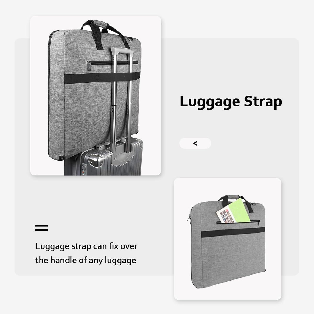 Garment Bags for Travel, Large Carry on Garment Bag for Business | Waterproof, Hanging Suit Luggage Bag, For Men Women, Wrinkle Free Suitcase, Cover For Shirts Dresses Coats, Strap, Black