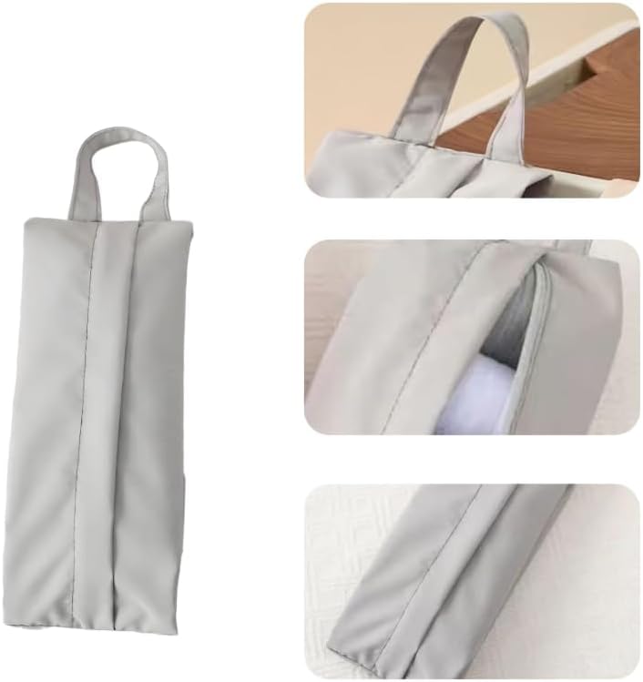 Travel Underwear Organizer, Clothing and Toiletries Pouch (Beige + Gray)