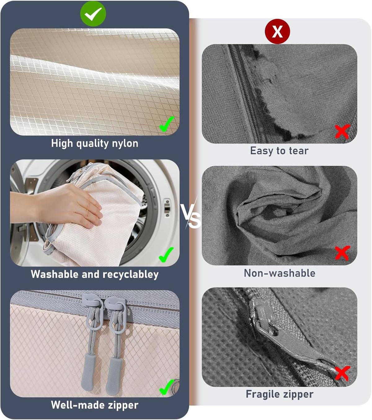 Clothes Storage Bag, 19L Compression Storage Bags for Sweater, Closet, Sheet Storage Organizer with Window Handle, Compression Packing Cubes Space Saver Storage Bags with Zipper