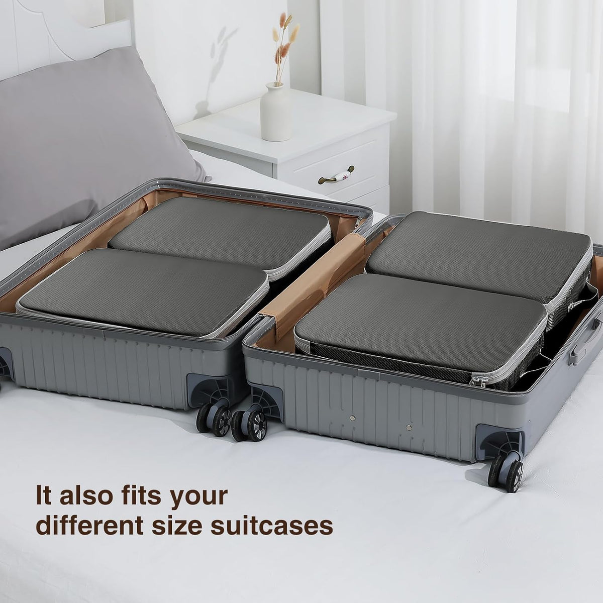 Clothes Storage Bag, 19L Compression Storage Bags for Sweater, Closet, Sheet Storage Organizer with Window Handle, Compression Packing Cubes Space Saver Storage Bags with Zipper