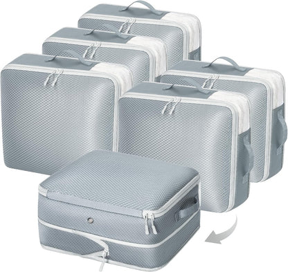 Clothes Storage Bag, 19L Compression Storage Bags for Sweater, Closet, Sheet Storage Organizer with Window Handle, Compression Packing Cubes Space Saver Storage Bags with Zipper