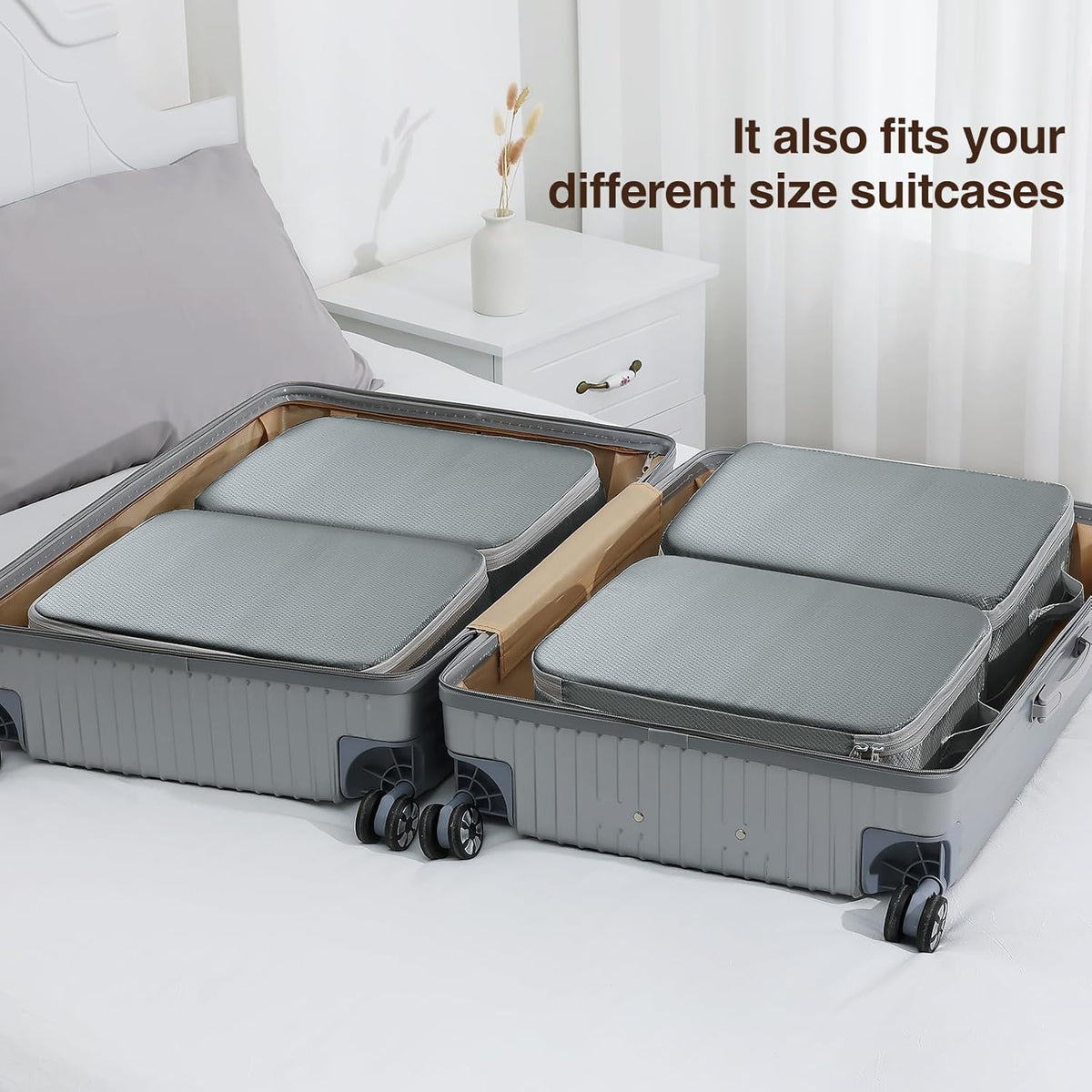 Clothes Storage Bag, 19L Compression Storage Bags for Sweater, Closet, Sheet Storage Organizer with Window Handle, Compression Packing Cubes Space Saver Storage Bags with Zipper