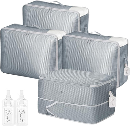 Clothes Storage Bag, 19L Compression Storage Bags for Sweater, Closet, Sheet Storage Organizer with Window Handle, Compression Packing Cubes Space Saver Storage Bags with Zipper