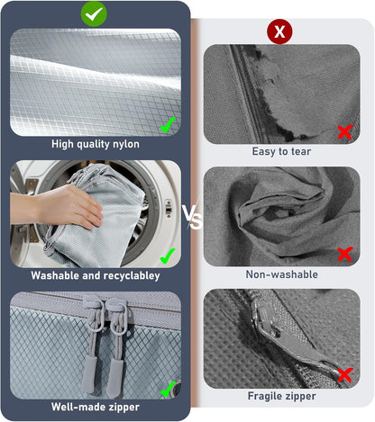 Clothes Storage Bag, 19L Compression Storage Bags for Sweater, Closet, Sheet Storage Organizer with Window Handle, Compression Packing Cubes Space Saver Storage Bags with Zipper