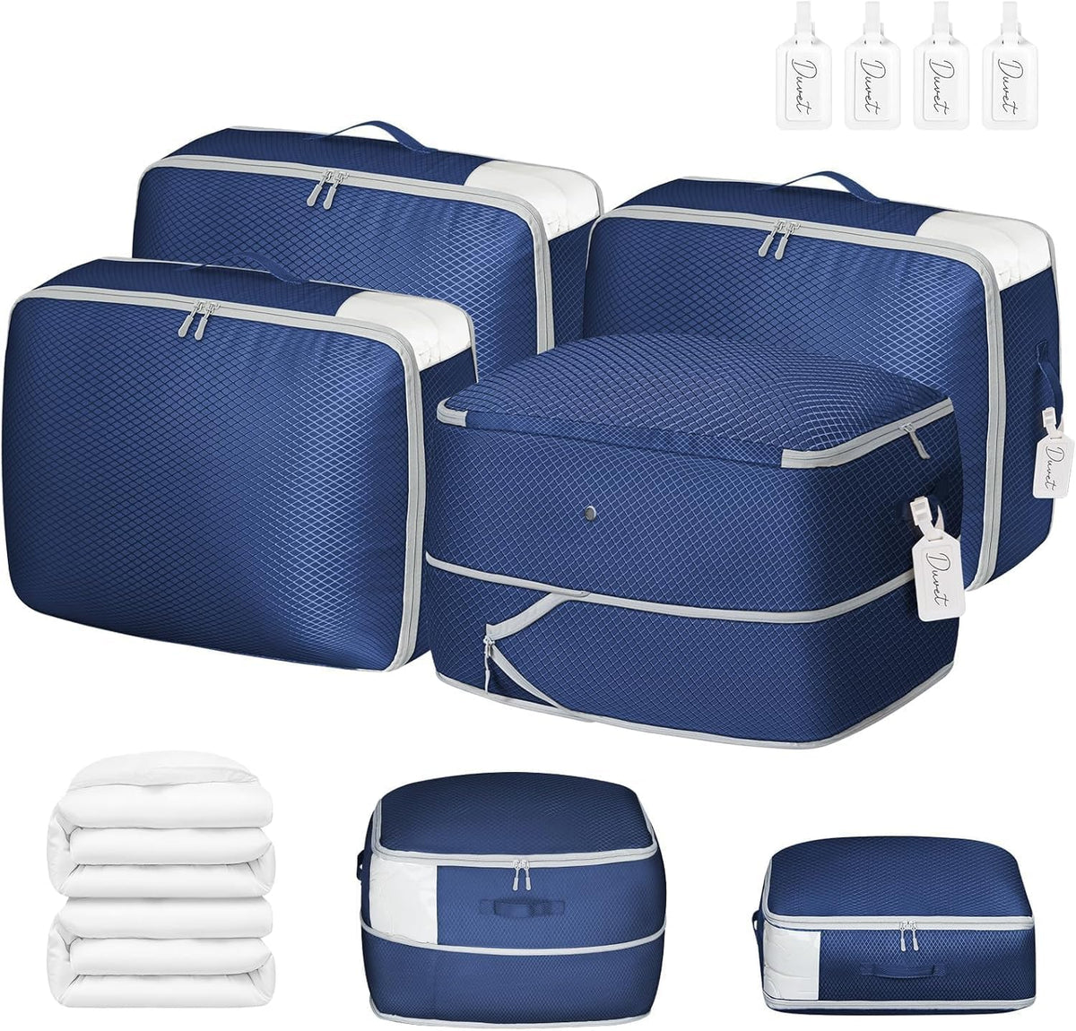 Clothes Storage Bag, 19L Compression Storage Bags for Sweater, Closet, Sheet Storage Organizer with Window Handle, Compression Packing Cubes Space Saver Storage Bags with Zipper
