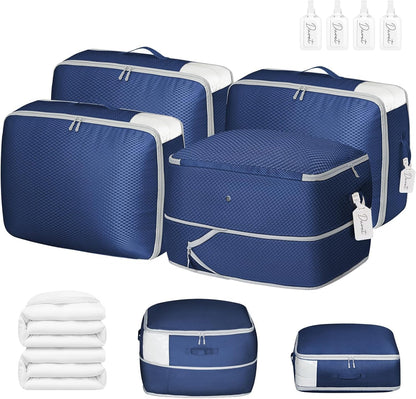 Clothes Storage Bag, 19L Compression Storage Bags for Sweater, Closet, Sheet Storage Organizer with Window Handle, Compression Packing Cubes Space Saver Storage Bags with Zipper