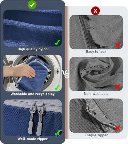 Clothes Storage Bag, 19L Compression Storage Bags for Sweater, Closet, Sheet Storage Organizer with Window Handle, Compression Packing Cubes Space Saver Storage Bags with Zipper