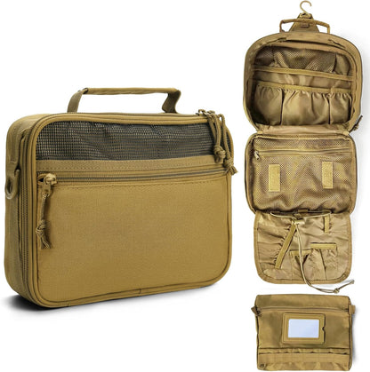 Tactical Toiletry Bag for Men, 9.5" Hanging Dopp Kit Shaving Hygiene Bag for Traveling Bathroom