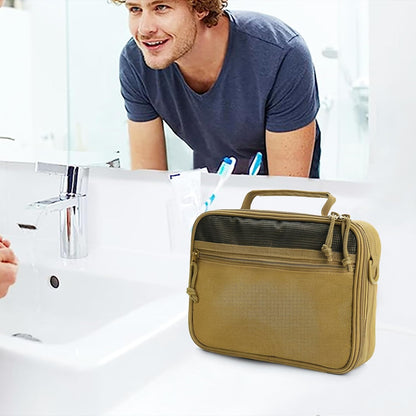 Tactical Toiletry Bag for Men, 9.5" Hanging Dopp Kit Shaving Hygiene Bag for Traveling Bathroom
