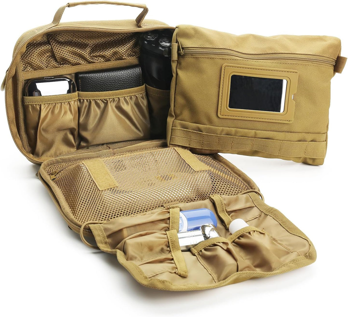 Tactical Toiletry Bag for Men, 9.5" Hanging Dopp Kit Shaving Hygiene Bag for Traveling Bathroom