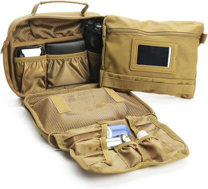Tactical Toiletry Bag for Men, 9.5" Hanging Dopp Kit Shaving Hygiene Bag for Traveling Bathroom