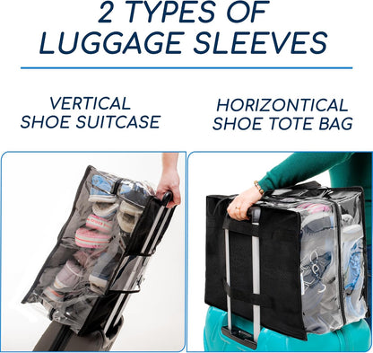 Shoe Travel Bag for 8 Pairs of Shoes - Travel Shoe Organizer - Portable Luggage Multiple Shoes Carrier Sneaker Bag - Shoe Storage Case