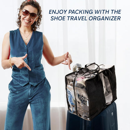 Shoe Travel Bag for 8 Pairs of Shoes - Travel Shoe Organizer - Portable Luggage Multiple Shoes Carrier Sneaker Bag - Shoe Storage Case