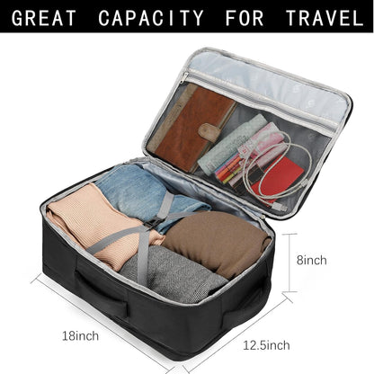 Travel Backpack for Women & Men,Airline Approved Carry On Luggage,TSA Overnight Bags,40L Personal Item Travel Bag fits 17" Laptop,Carry on Bag with Storage Bag Cosmetic Bag Set 3pcs (Black)