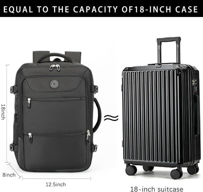 Travel Backpack for Women & Men,Airline Approved Carry On Luggage,TSA Overnight Bags,40L Personal Item Travel Bag fits 17" Laptop,Carry on Bag with Storage Bag Cosmetic Bag Set 3pcs (Black)