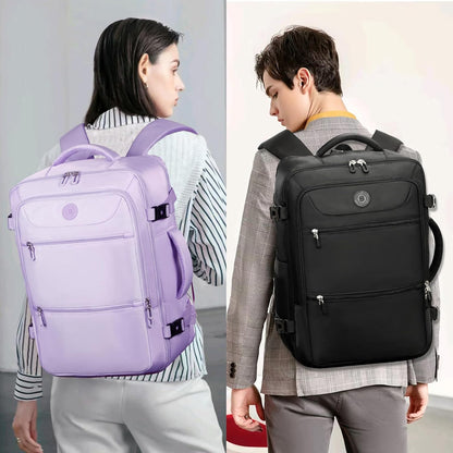 Travel Backpack for Women & Men,Airline Approved Carry On Luggage,TSA Overnight Bags,40L Personal Item Travel Bag fits 17" Laptop,Carry on Bag with Storage Bag Cosmetic Bag Set 3pcs (Black)