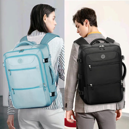 Travel Backpack for Women & Men,Airline Approved Carry On Luggage,TSA Overnight Bags,40L Personal Item Travel Bag fits 17" Laptop,Carry on Bag with Storage Bag Cosmetic Bag Set 3pcs (Black)
