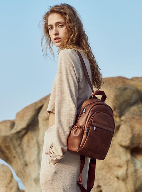 Sling Bag for Women Leather Women's Backpack Small Convertible Backpack Purse Crossbody Bag for Travel