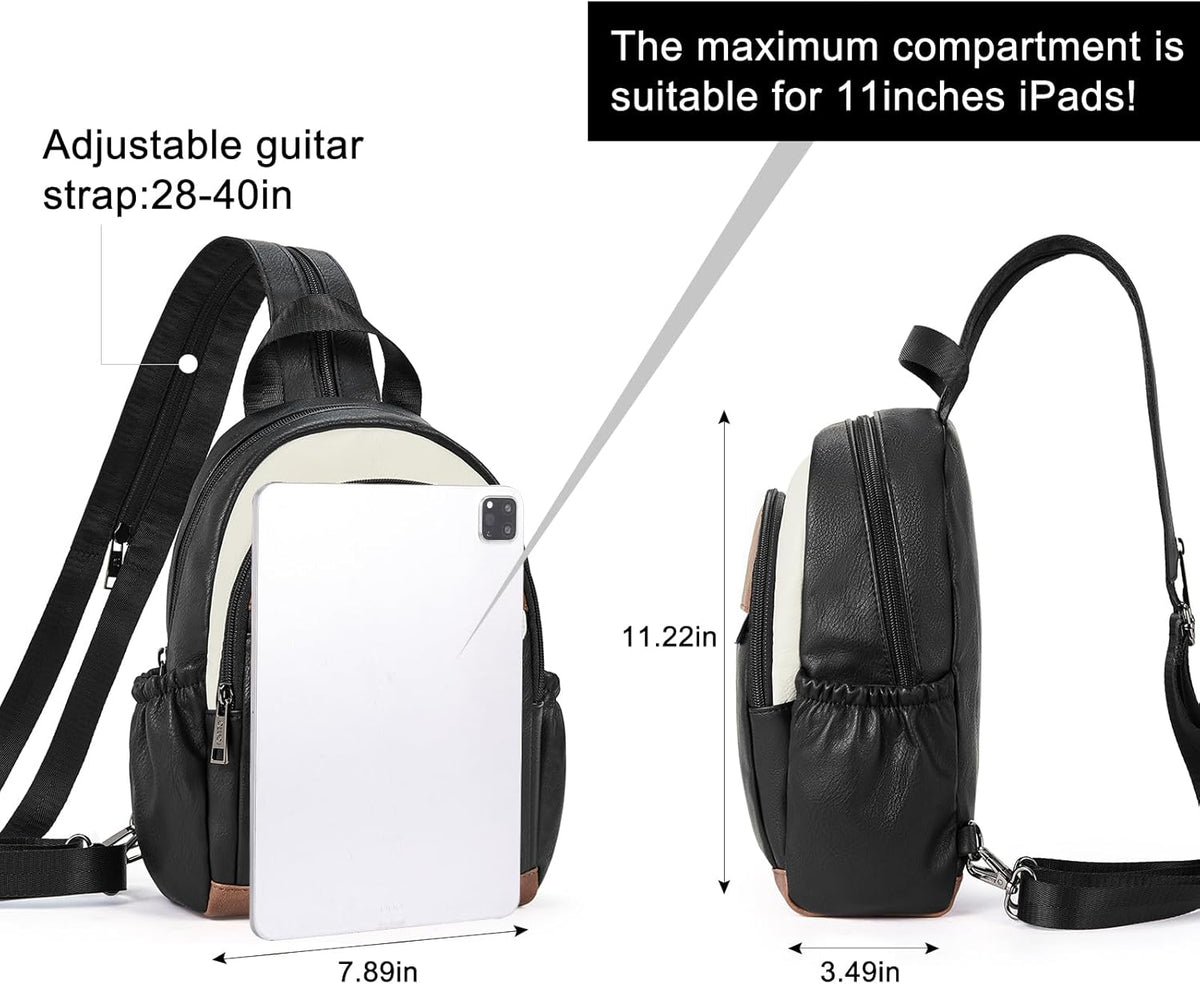 Sling Bag for Women Leather Women's Backpack Small Convertible Backpack Purse Crossbody Bag for Travel