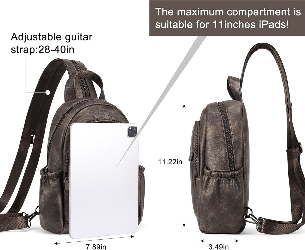 Sling Bag for Women Leather Women's Backpack Small Convertible Backpack Purse Crossbody Bag for Travel