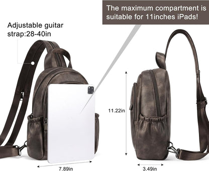 Sling Bag for Women Leather Women's Backpack Small Convertible Backpack Purse Crossbody Bag for Travel