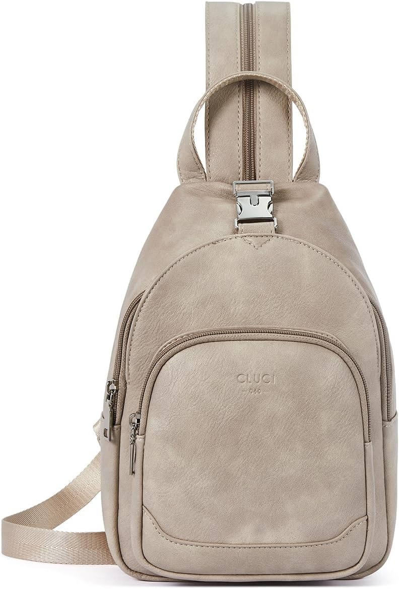 Sling Bag for Women Leather Women's Backpack Small Convertible Backpack Purse Crossbody Bag for Travel