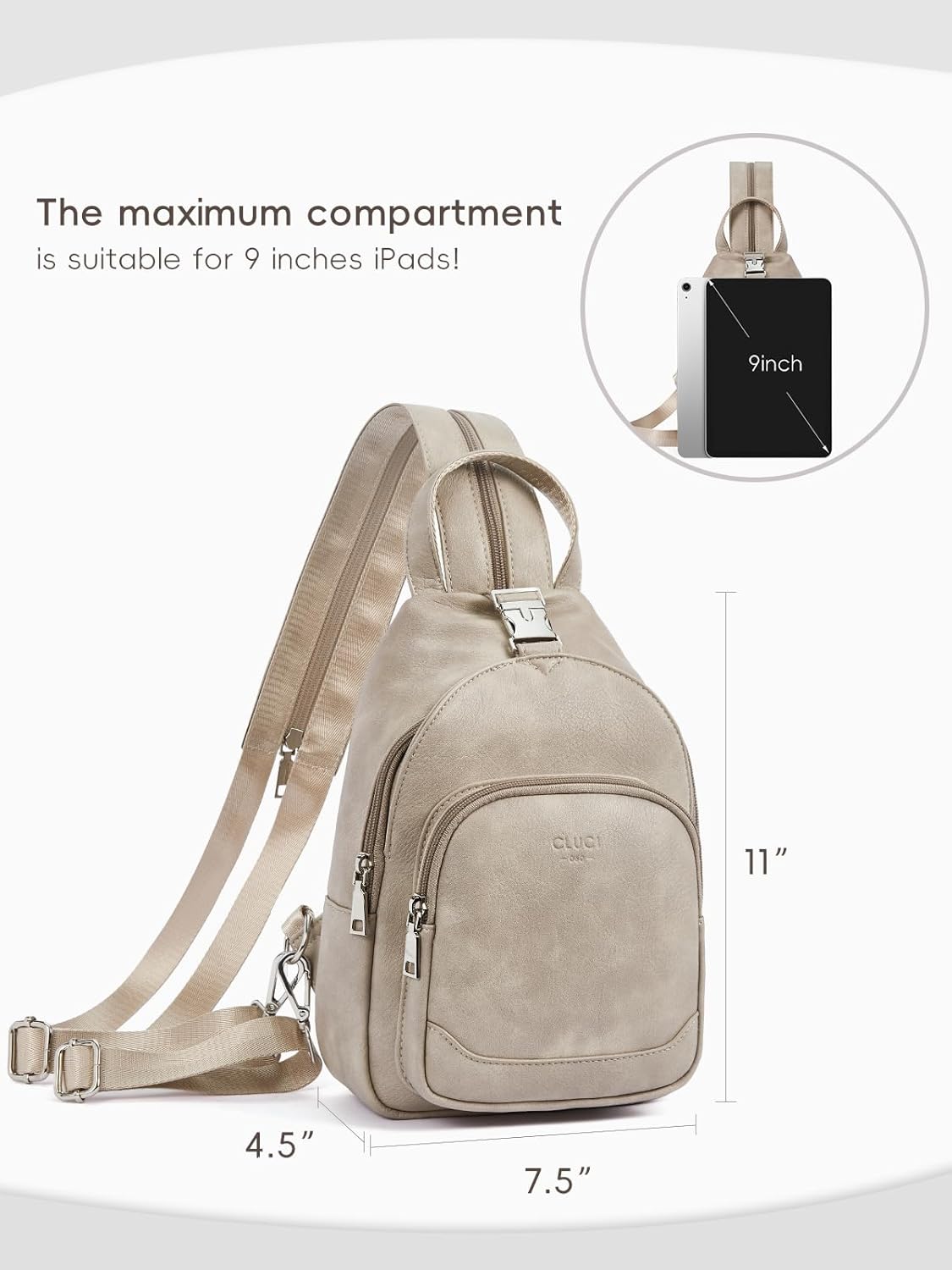 Sling Bag for Women Leather Women's Backpack Small Convertible Backpack Purse Crossbody Bag for Travel