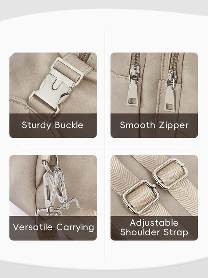 Sling Bag for Women Leather Women's Backpack Small Convertible Backpack Purse Crossbody Bag for Travel
