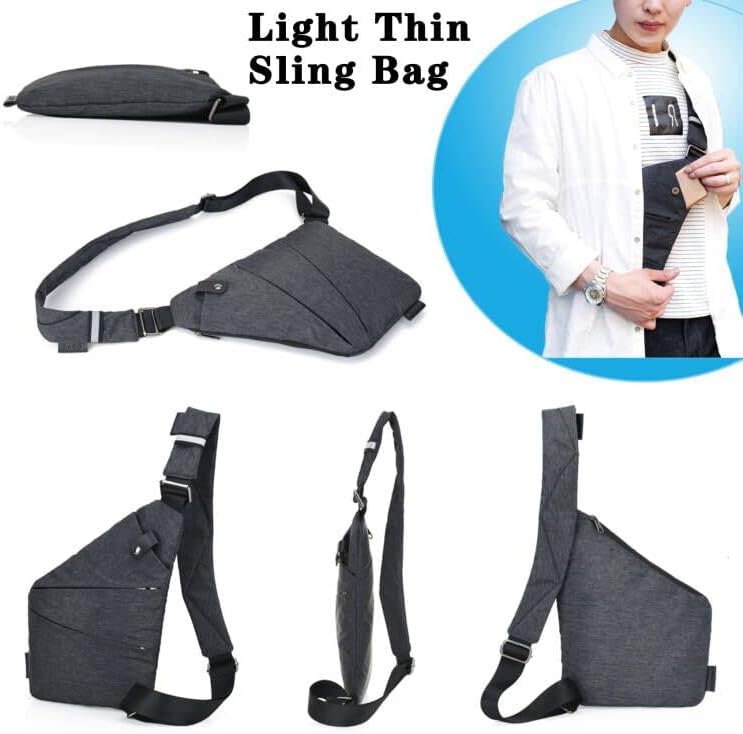 Hiking Sling Bag Anti-Thief Crossbody Personal Pocket Bag for Men Chest Bag Travel Casual Shoulder Backpack Travel