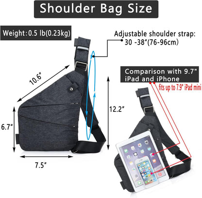 Hiking Sling Bag Anti-Thief Crossbody Personal Pocket Bag for Men Chest Bag Travel Casual Shoulder Backpack Travel