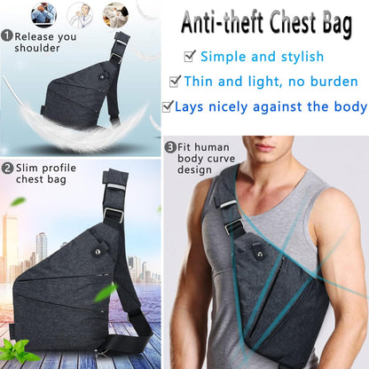 Hiking Sling Bag Anti-Thief Crossbody Personal Pocket Bag for Men Chest Bag Travel Casual Shoulder Backpack Travel