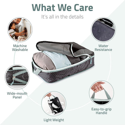 Set of 8 compression packing cubes for travel accessories- Expandable bags for clothing, toiletry, backpacks, organizing essentials (Holiday)