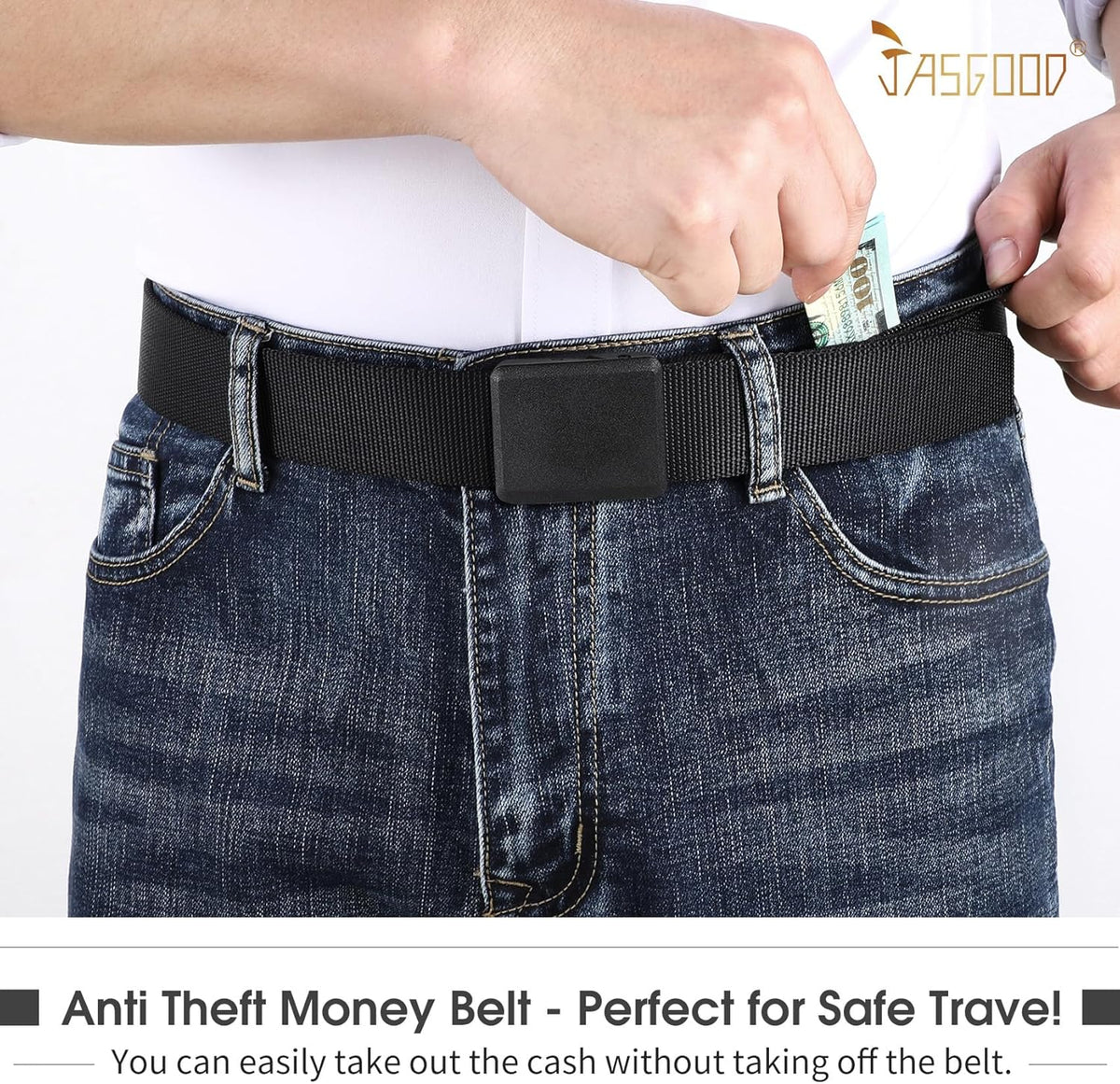 Travel Security Money Belt with Hidden Money Pocket - Cashsafe Anti-Theft Wallet Unisex Nickel free Nylon Belt