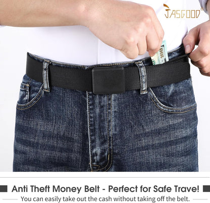 Travel Security Money Belt with Hidden Money Pocket - Cashsafe Anti-Theft Wallet Unisex Nickel free Nylon Belt