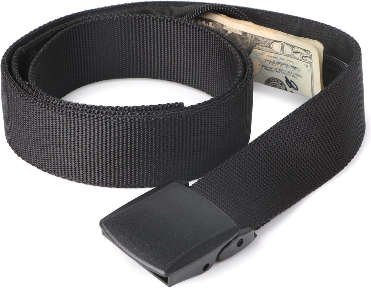 Travel Security Money Belt with Hidden Money Pocket - Cashsafe Anti-Theft Wallet Unisex Nickel free Nylon Belt