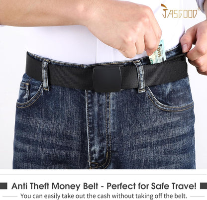Travel Security Money Belt with Hidden Money Pocket - Cashsafe Anti-Theft Wallet Unisex Nickel free Nylon Belt