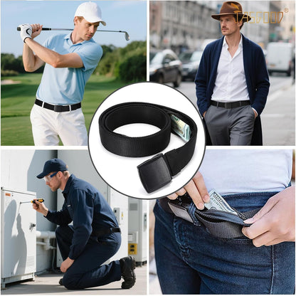 Travel Security Money Belt with Hidden Money Pocket - Cashsafe Anti-Theft Wallet Unisex Nickel free Nylon Belt