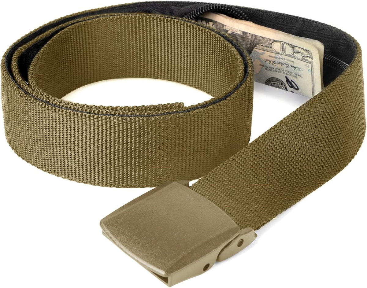 Travel Security Money Belt with Hidden Money Pocket - Cashsafe Anti-Theft Wallet Unisex Nickel free Nylon Belt