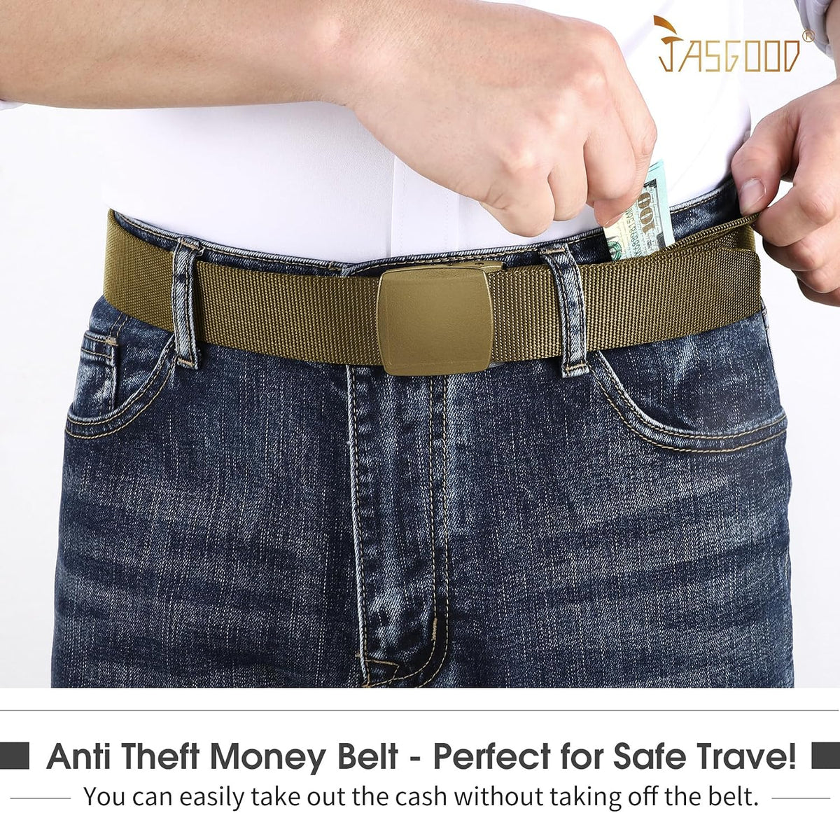 Travel Security Money Belt with Hidden Money Pocket - Cashsafe Anti-Theft Wallet Unisex Nickel free Nylon Belt