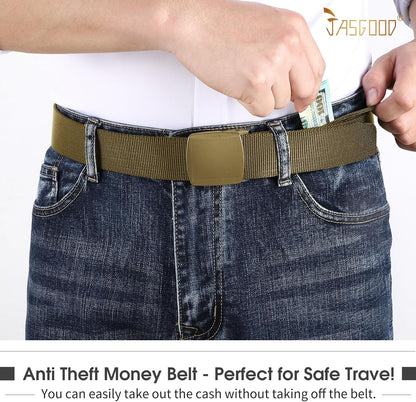 Travel Security Money Belt with Hidden Money Pocket - Cashsafe Anti-Theft Wallet Unisex Nickel free Nylon Belt
