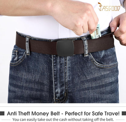 Travel Security Money Belt with Hidden Money Pocket - Cashsafe Anti-Theft Wallet Unisex Nickel free Nylon Belt
