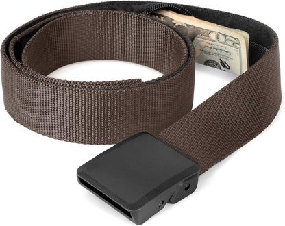 Travel Security Money Belt with Hidden Money Pocket - Cashsafe Anti-Theft Wallet Unisex Nickel free Nylon Belt