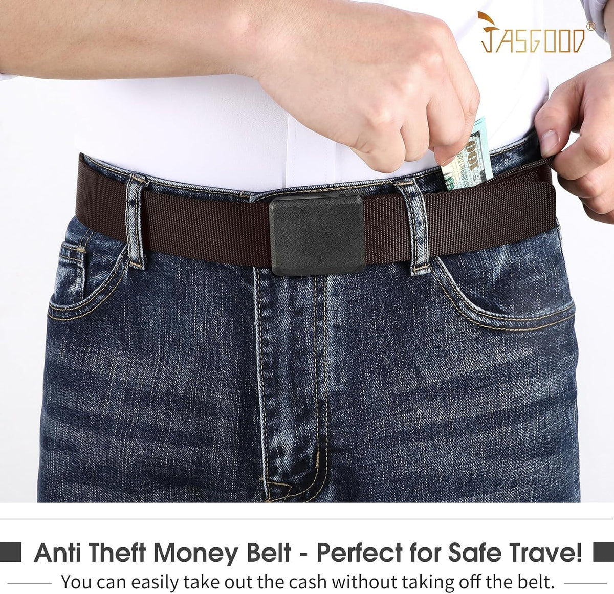 Travel Security Money Belt with Hidden Money Pocket - Cashsafe Anti-Theft Wallet Unisex Nickel free Nylon Belt